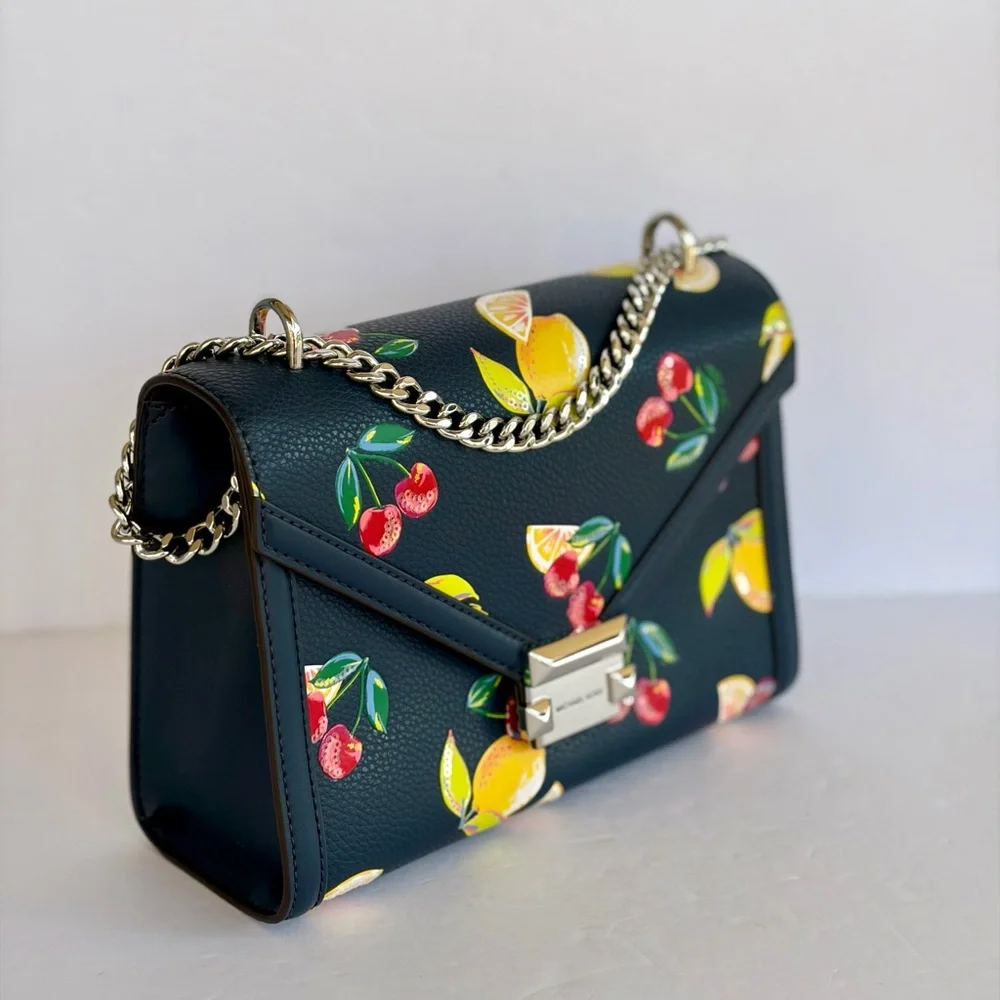 Michael Kors Whitney Medium Sequined Fruit Print Shoulder Crossbody Bag